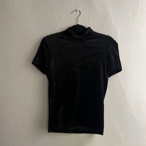 Banana Republic Velvet Mock Neck Tee